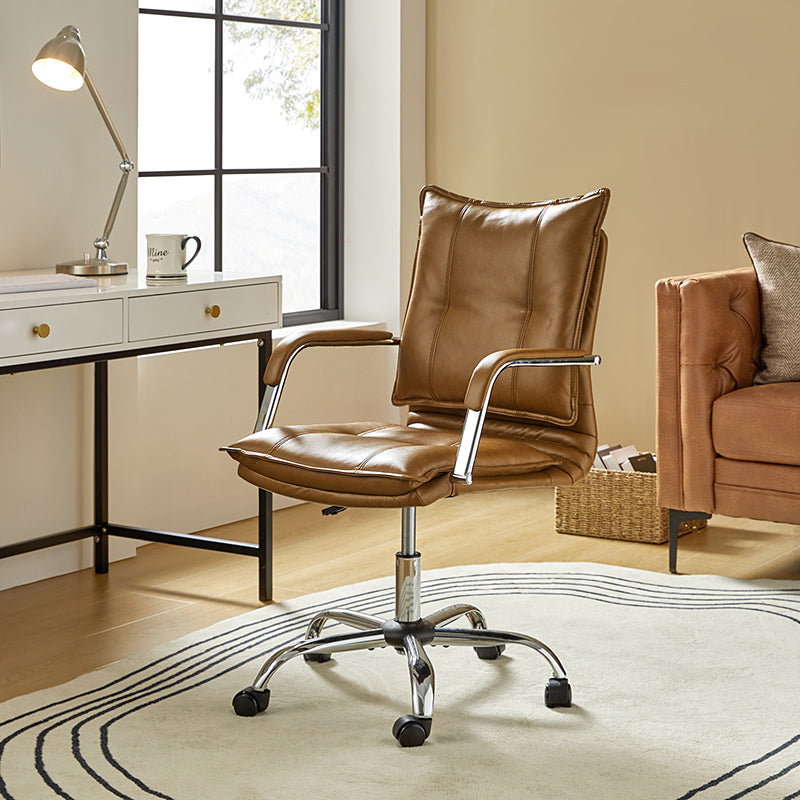 Ergonomic Doug Task Chair with Padded Arms - Adjustable Office Chair for Home & Work - Comfortable Desk Chair with Lumbar Support for Long Hours Sitting