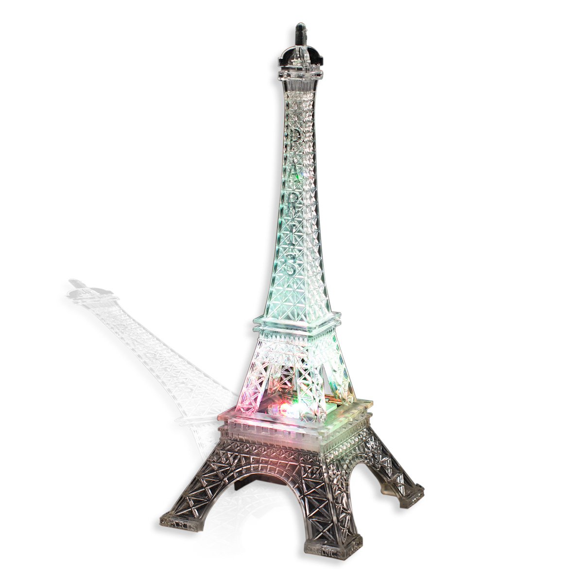 Anderson's 10-inch Eiffel Tower Centerpiece with Color-changing LED Lights - Battery-operated Paris Theme Home Decor for Wedding, Party & Romantic Dinner Table Setting