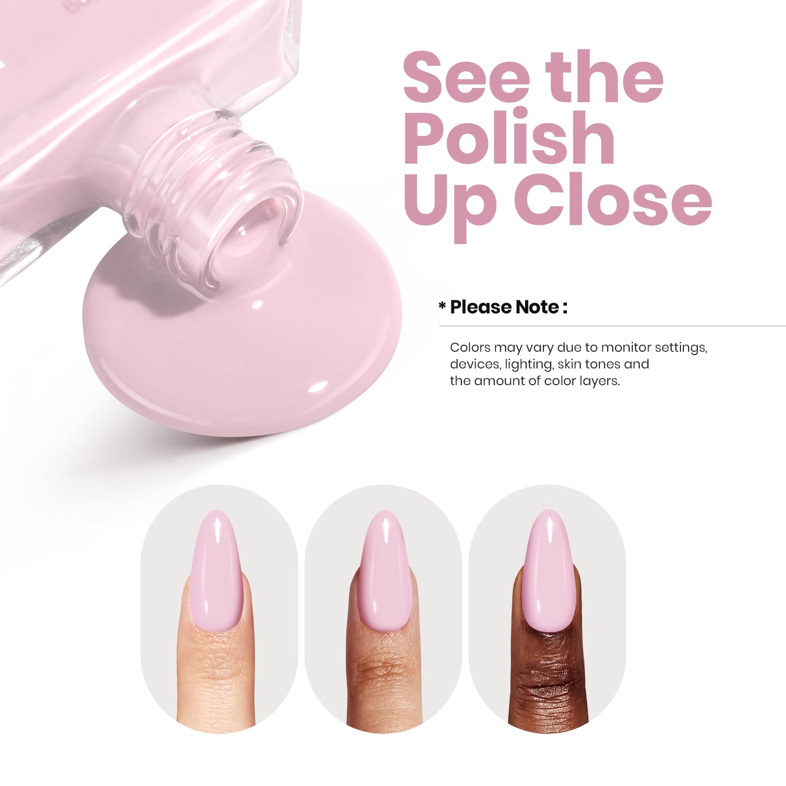 Beetles 2Pcs 15ml Pink Gel Nail Polish Set - Ballet Slipper Shimmer Long Lasting Nail Lacquer for Salon & Home Manicure | Perfect for Wedding, Party & Everyday Wear