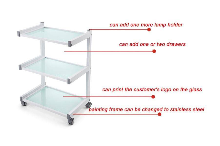 Foldable Rolling Trolley Cart with 1 Drawer - Portable Utility Cart for Kitchen, Office, or Garage Storage - Heavy Duty Wheels for Easy Mobility