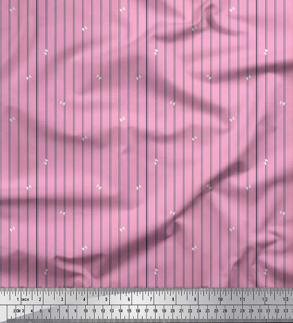 Soimoi Moss Georgette Brown Fabric by The Yard - 42 Inch Wide Sand Timer & Stripe Shirting Fabric - Premium Printed Fabric for Dresses, Blouses, Scarves and DIY Fashion Projects