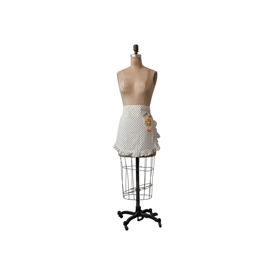 Premium Cotton Fruit Bowl Half Apron for Cooking, Baking & Kitchen Work - Adjustable Waist & Pockets - Perfect for Chefs, Gardeners & DIY Enthusiasts