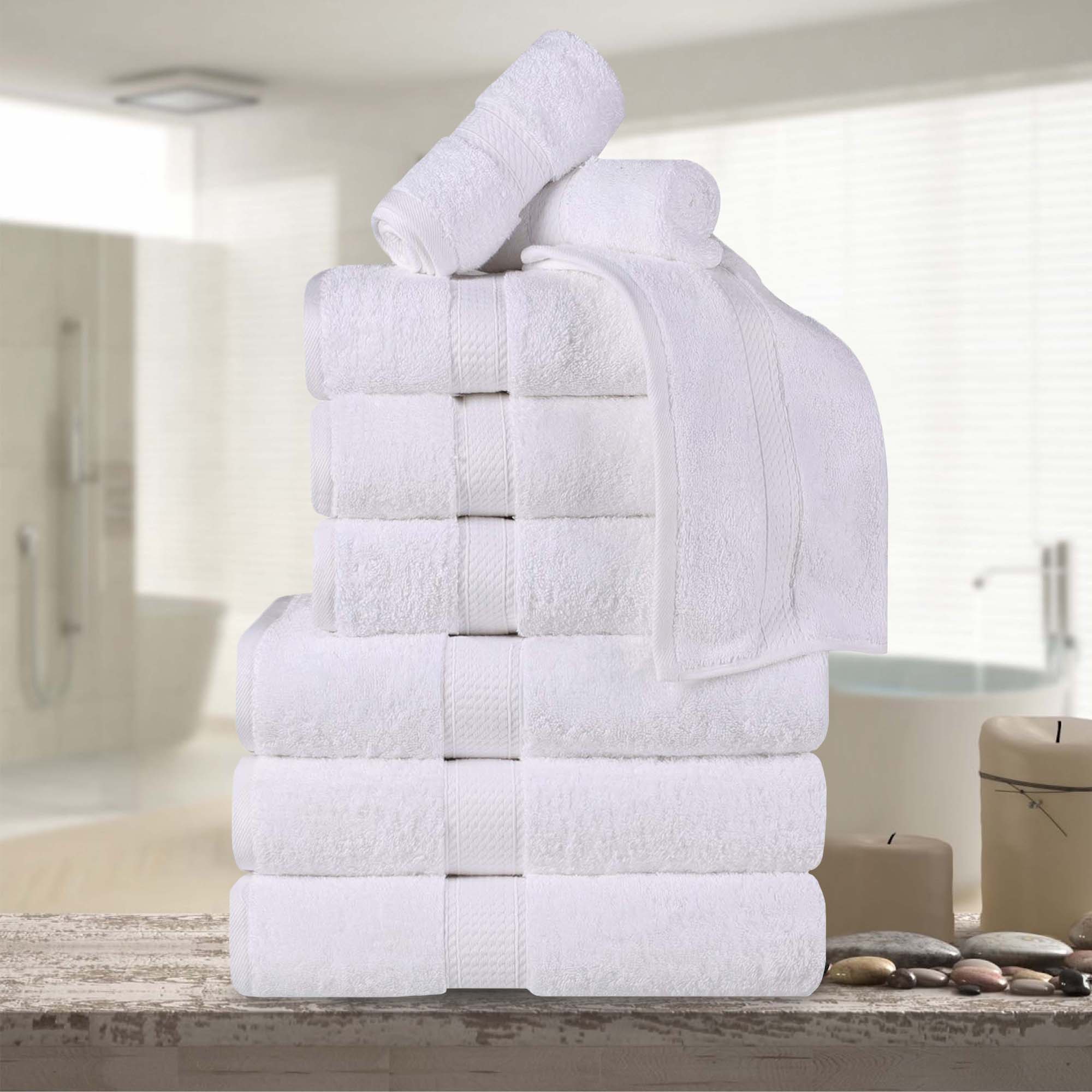 Premium Egyptian Cotton 9-Piece Towel Set - Ultra Soft, Heavyweight & Plush for Bath, Spa & Luxury Home Decor