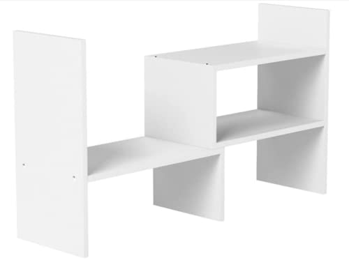 Adjustable Wood Desktop Bookshelf Organizer - Office Storage Rack & Display Shelf for Desk Organization - Perfect for Home Office, Study Room, and Workspace Storage Solutions