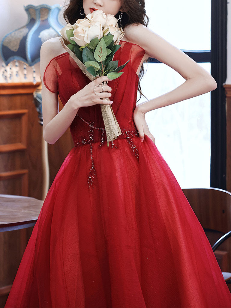 Elegant Burgundy Long Prom Dresses & Formal Graduation Gowns - Perfect for Homecoming, Wedding Guest & Special Occasions