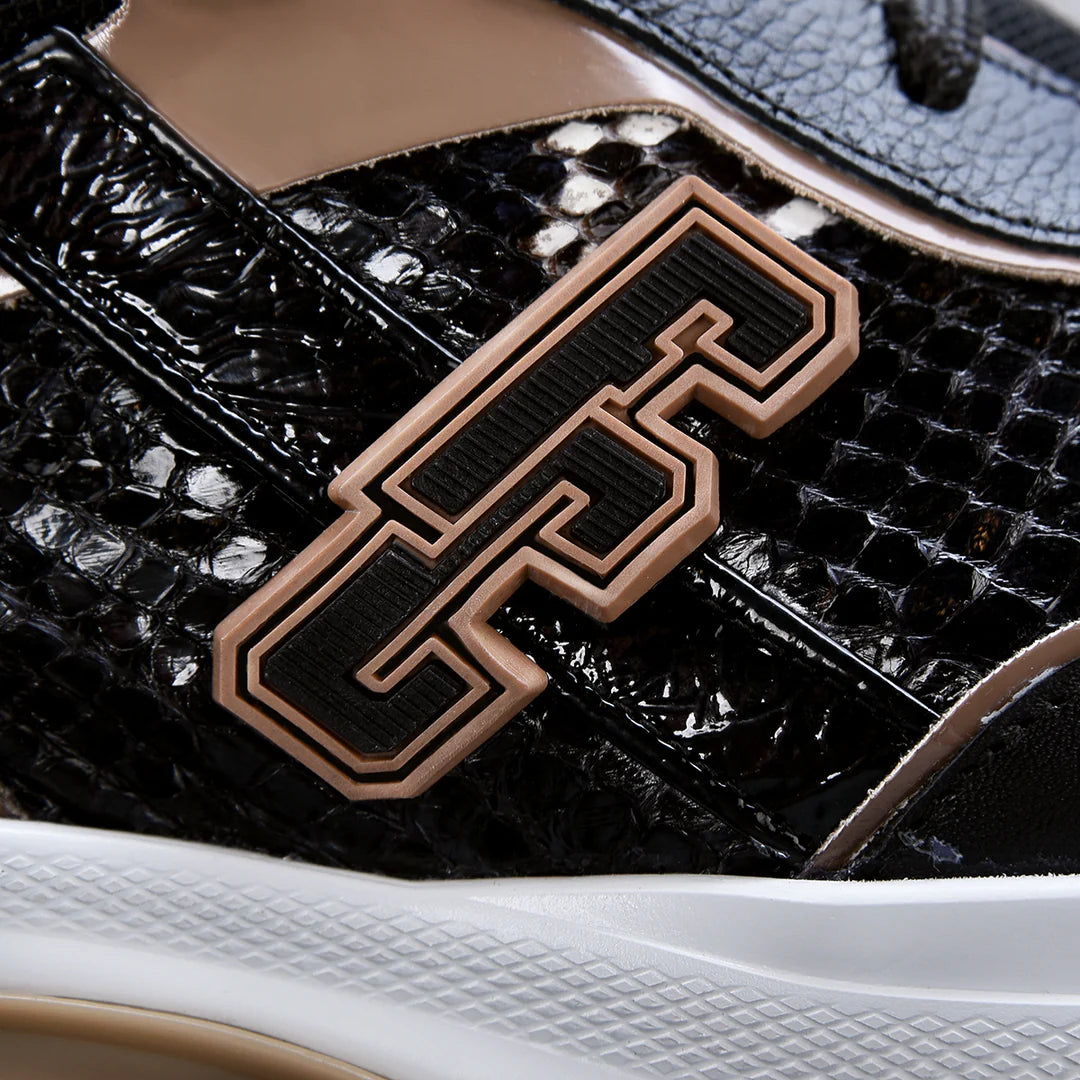 Women's Black Python Print Sneakers - Fashionable & Comfortable A02PBTS for Casual Wear, Work & Outdoor Activities