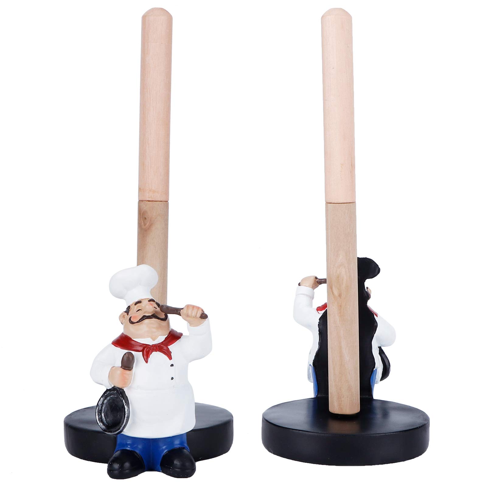 Italian Chef Figurine Paper Towel Holder - Countertop Kitchen Decor & Paper Roll Dispenser for Restaurants, Home, and Office Use - Perfect for Italian-Themed Kitchens and Dining Areas
