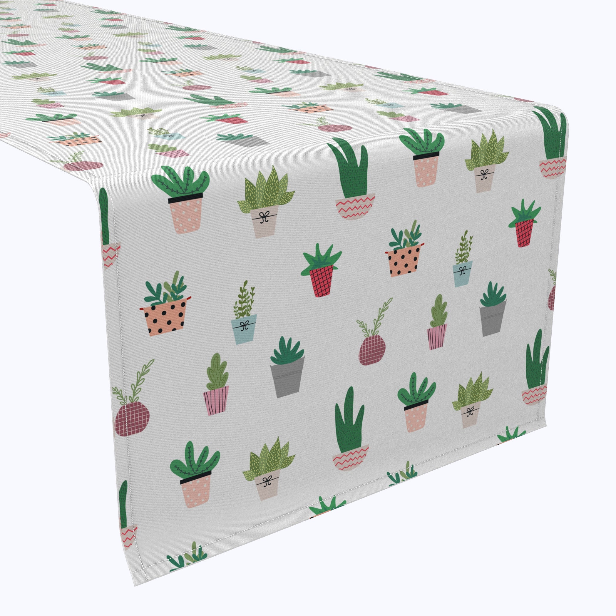 Stylish Cartoon Succulent Table Runner - Cute Plant-Themed Dining Table Decor for Kitchen, Wedding & Party Decorations