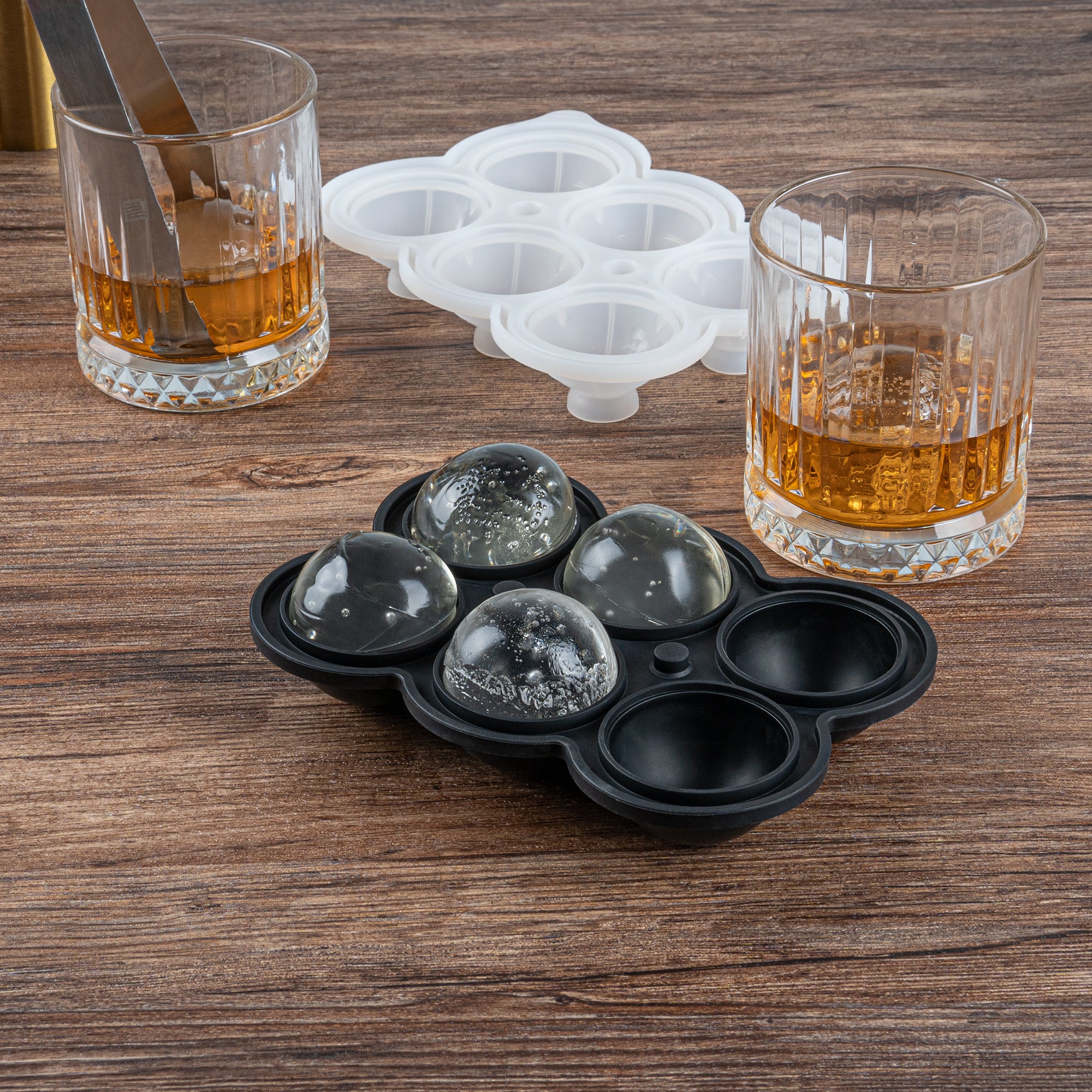 Premium Black Silicone Ice Cube Mold - 6 Large 1.75