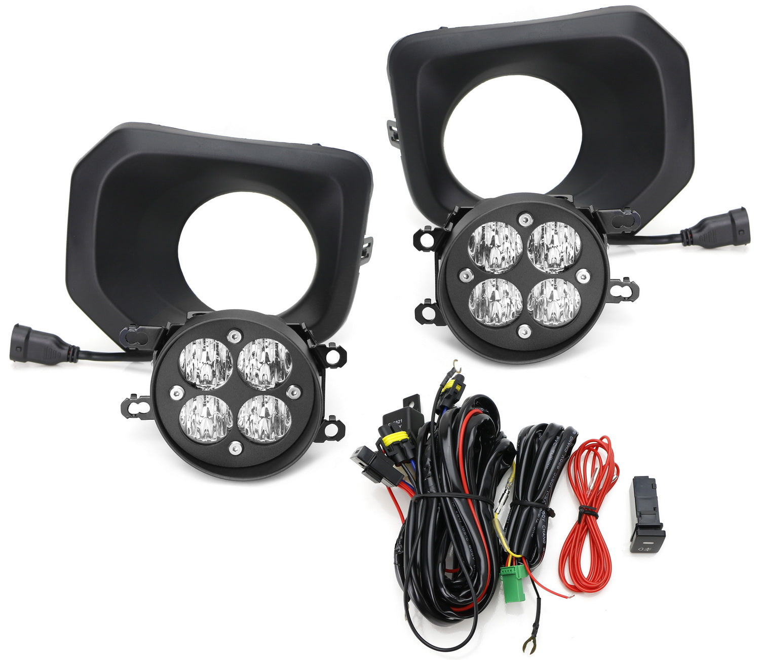 2016-2023 Toyota Tacoma LED Fog Lights Kit - White Wide Angle SAE Flood Beam with Clear Lens for Enhanced Visibility in Rain, Fog & Off-Road Driving