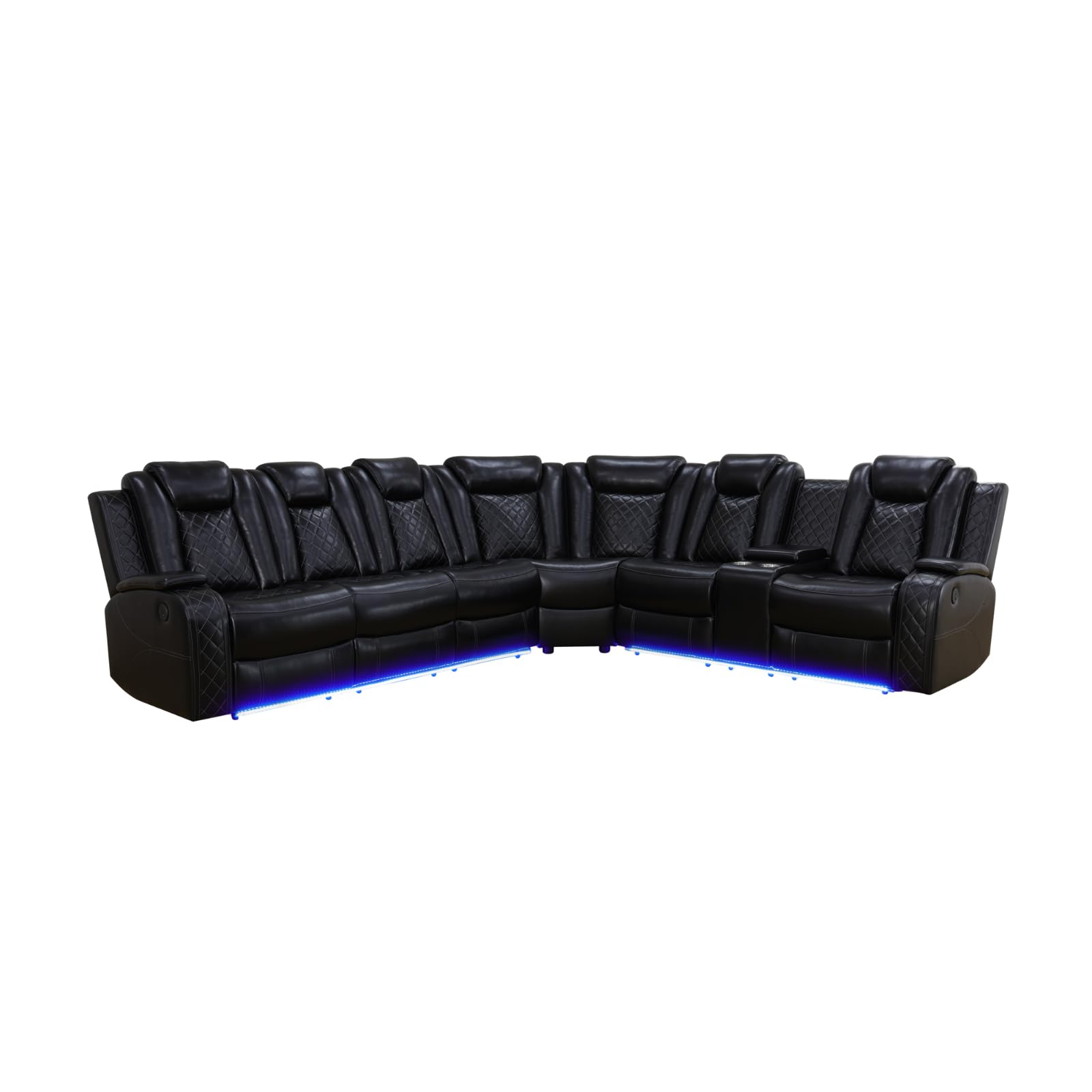 Power Recliner Living Room Set with LED Lights - Electric Massage Sofa for Home, Dorm, Apartment & Airbnb - Perfect for Relaxing, Watching TV & Hosting Guests