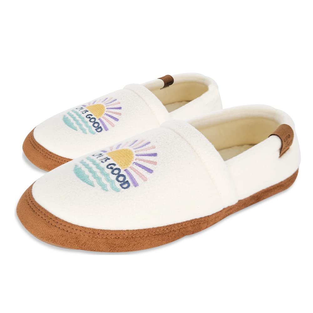 Life is Good Women's Moccasin Slippers - Cozy Suede & Fleece Indoor/Outdoor House Shoes with Plush Fluffy Lining & Non-Slip Rubber Soles | Comfortable Slip-On Design for Home, Office, Travel & Casual Wear | Multiple Stylish Patterns Available