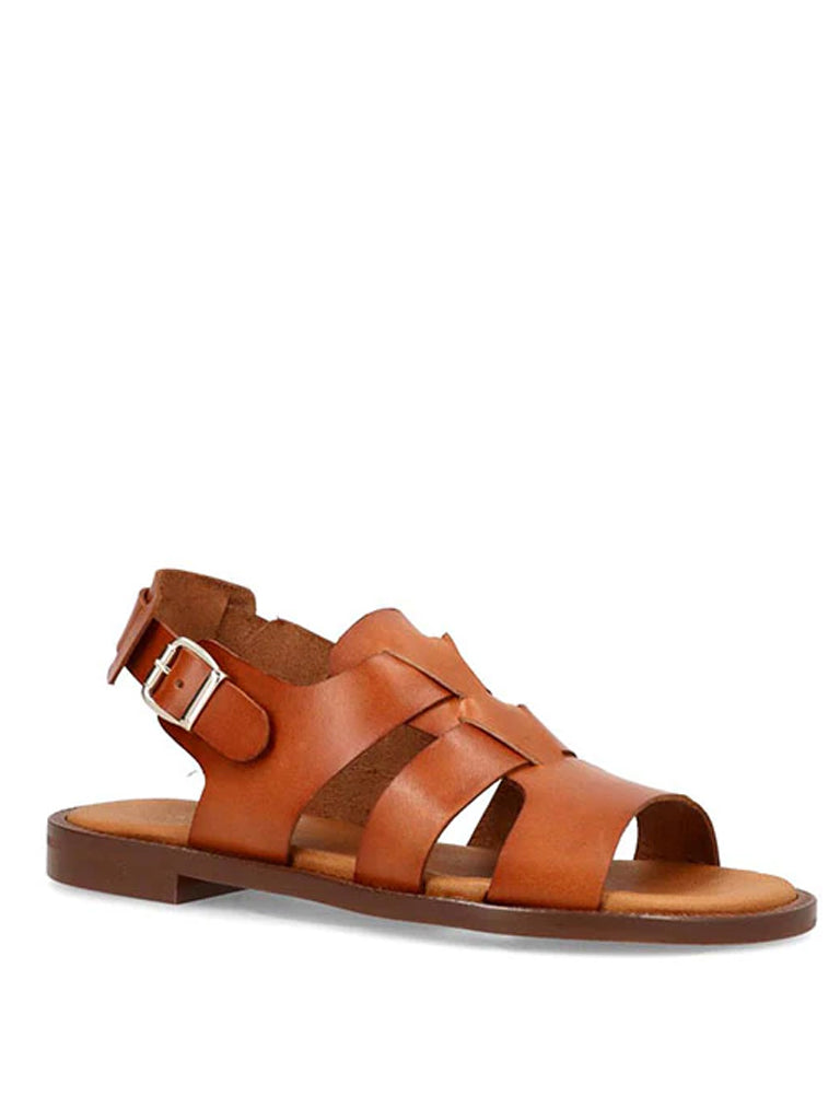 Shoedesign Copenhagen Rita Sandals in Cognac - Women's Leather Slide Sandals for Summer, Beach & Casual Outfits