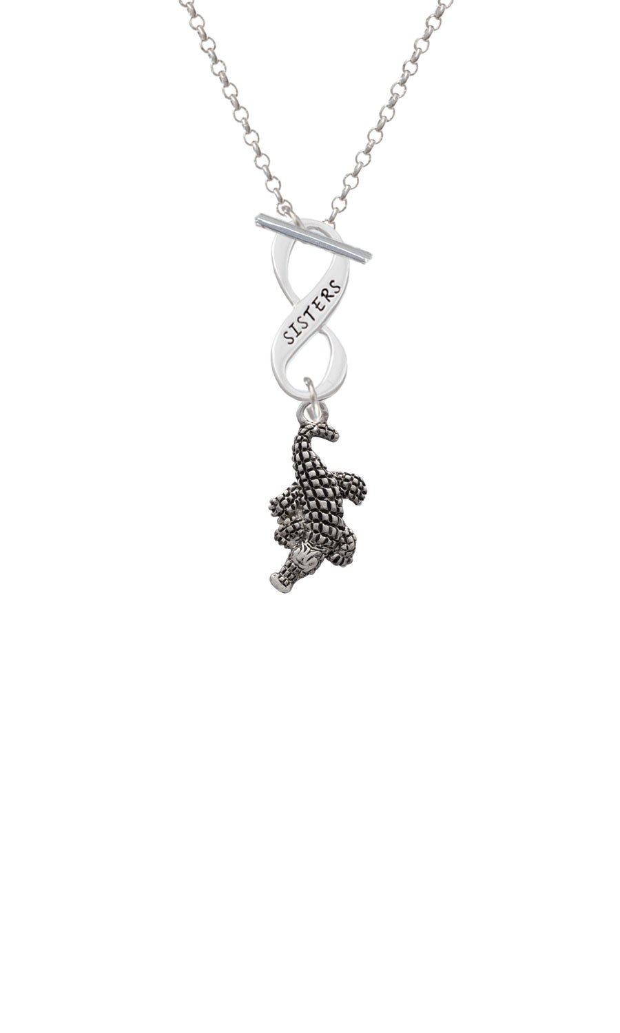 Delight Jewelry Sterling Silver Alligator Sisters Infinity Toggle Chain Necklace - Perfect Gift for Sisters, Best Friends & Loved Ones | Elegant Everyday Wear & Special Occasions