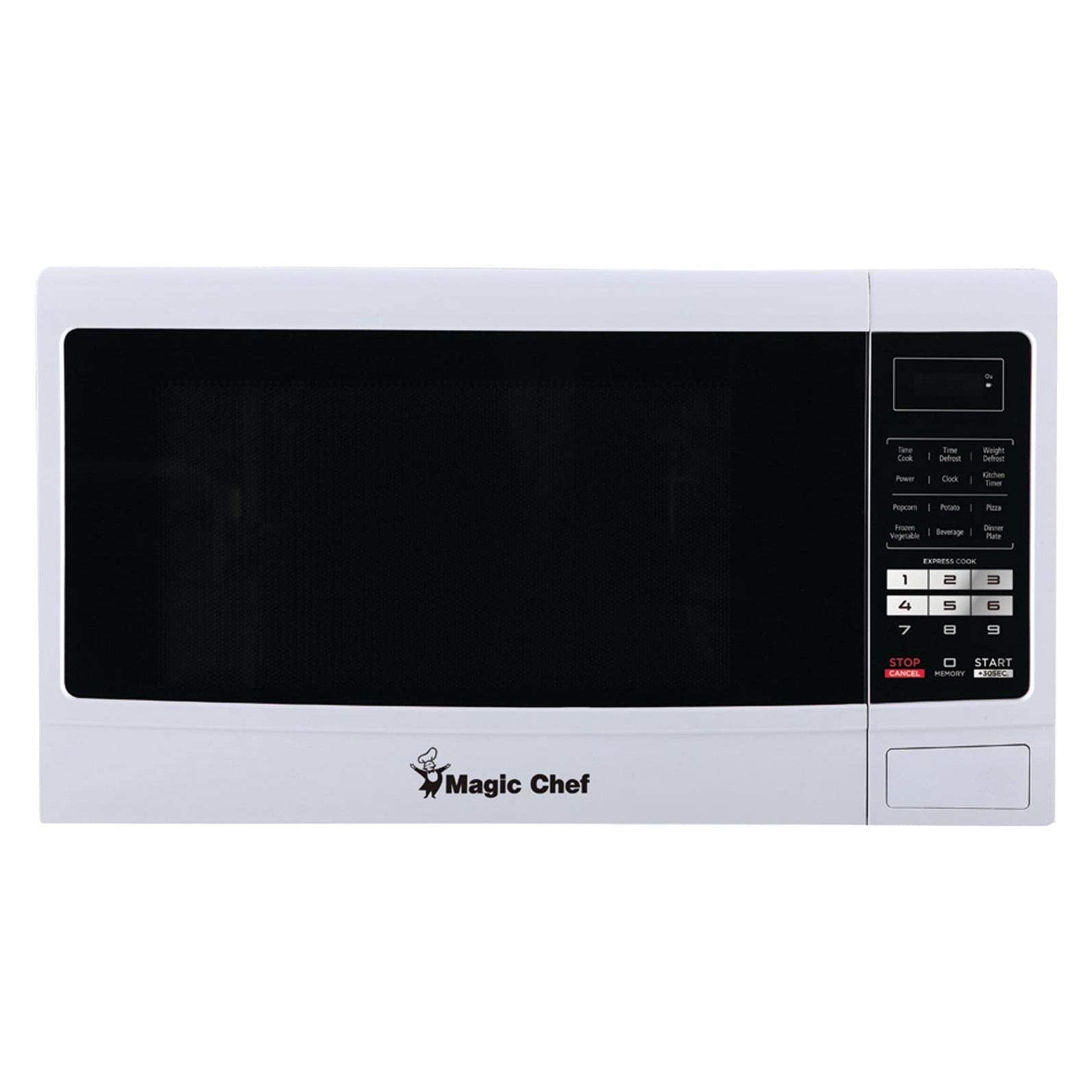 Magic Chef 1.6 Cu Ft Countertop Microwave Oven - 1100W Compact Small Microwave for Kitchen, Dorm, Office - White