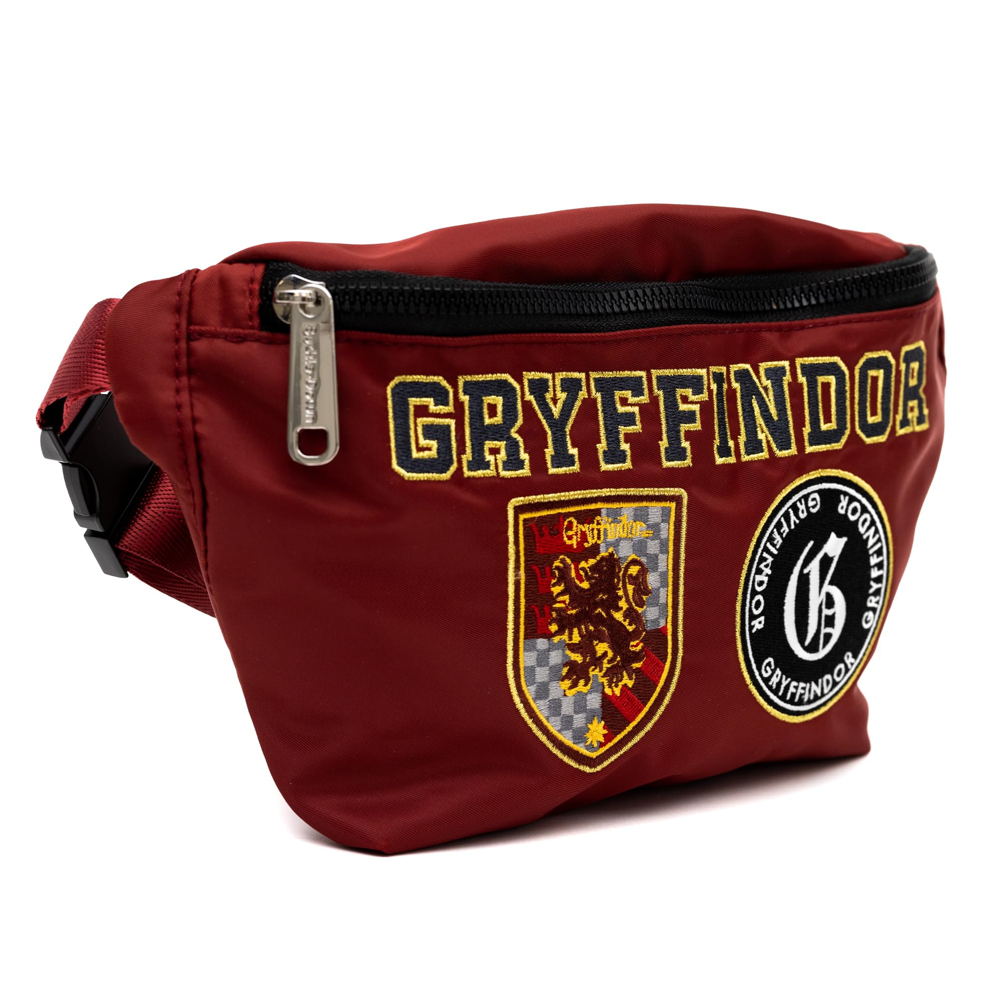 The Wizarding World of Harry Potter Fanny Pack - Gryffindor Embroidered Burgundy Canvas Waist Bag for Cosplay, Theme Parks & Collectors