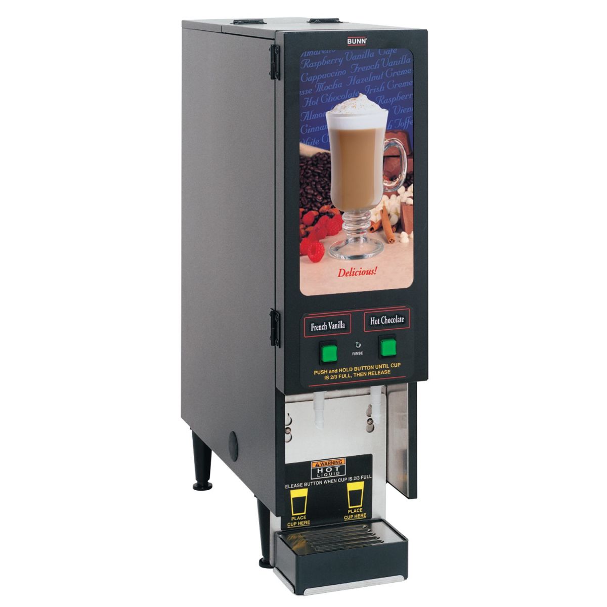 Bunn Fresh Mix Hot Beverage Dispenser with 2 Hoppers - 120V Black Coffee & Tea Maker for Restaurants, Cafes & Offices