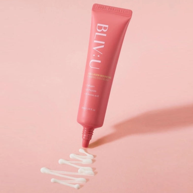 BLIV:U Collagen Bouncing Firming Eye Cream 30ml - Anti-Aging & Hydrating Eye Treatment for Dark Circles & Wrinkles - Perfect for Daily Skincare Routine & Night Care