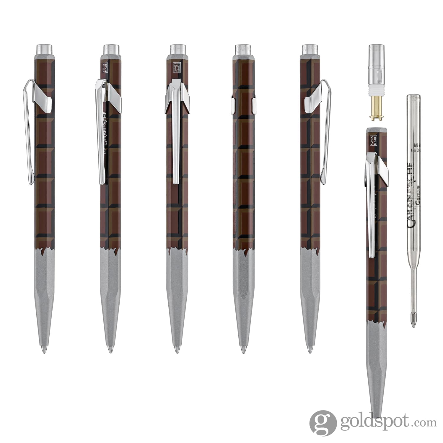 Premium Caran d'Ache 849 Swiss Made Ballpoint Pen - Chocolate Brown Barrel - Luxury Writing Instrument for Office, Business Gifts & Everyday Use
