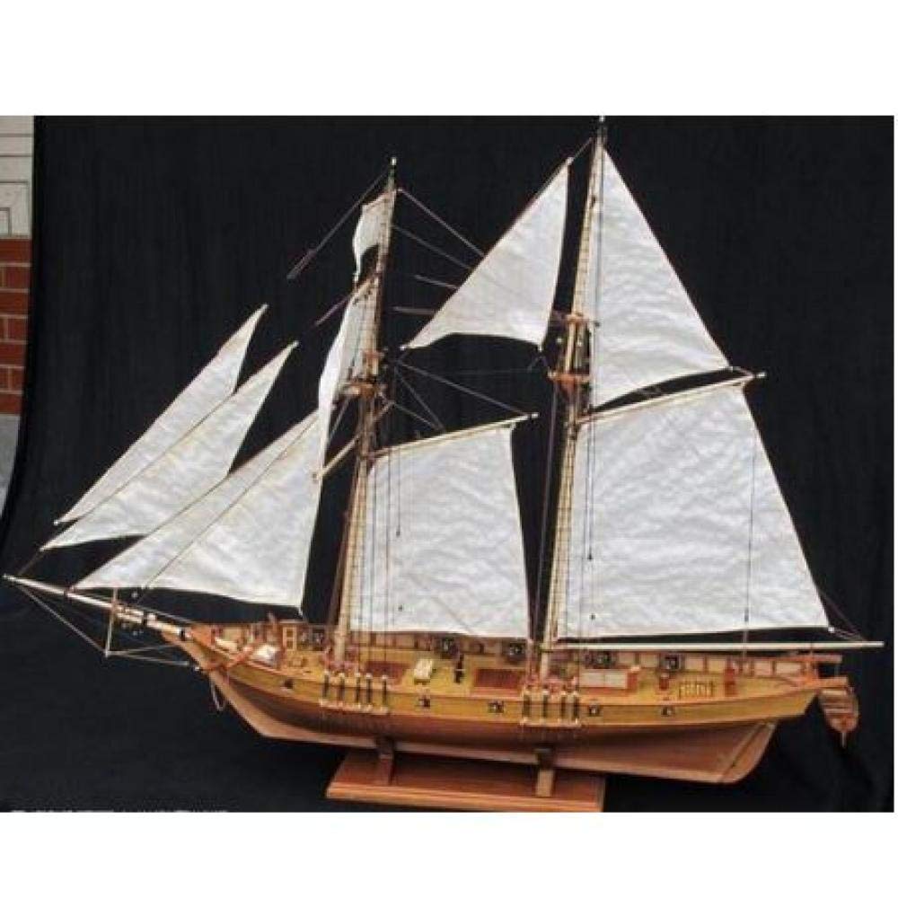 JHSHENGSHI 1/96 Scale Classic Wooden Sailboat Model - Handcrafted Chem Sailboat Replica, Living Room Decor & Educational Toy | Perfect for Home Office Display, Nautical Theme Decor, and Collector's Showcase