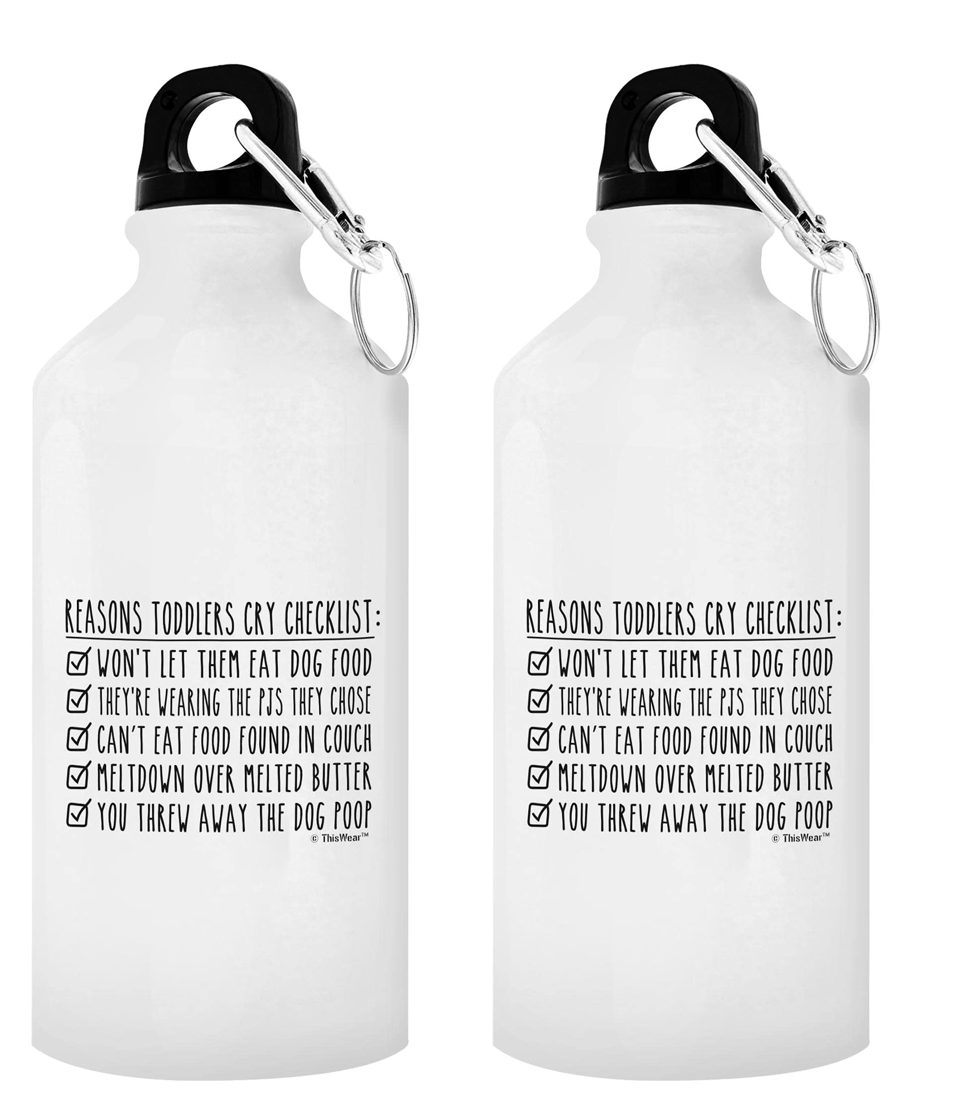 2-Pack Insulated Aluminum Water Bottles with Clip & Sport Top - Perfect New Parent Gifts for Couples, Toddler Essentials | Great for Daycare, Outdoor Activities & On-the-Go Hydration