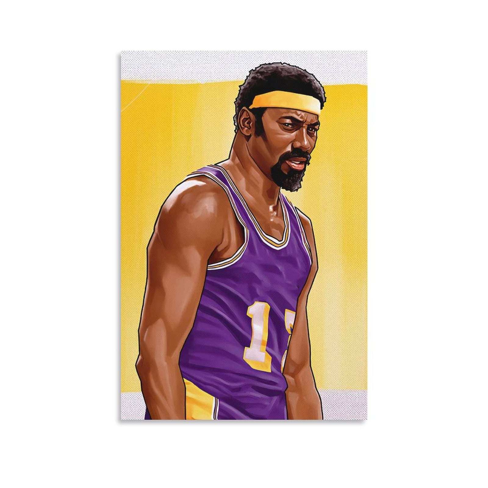 Wilt Chamberlain Basketball Legend Canvas Wall Art Prints - Set of 14 (12x18 inches/30x45cm) - Vintage NBA Poster Collection for Home Decor, Sports Memorabilia & Man Cave Wall Decor - Perfect Gift for Basketball Fans & Collectors