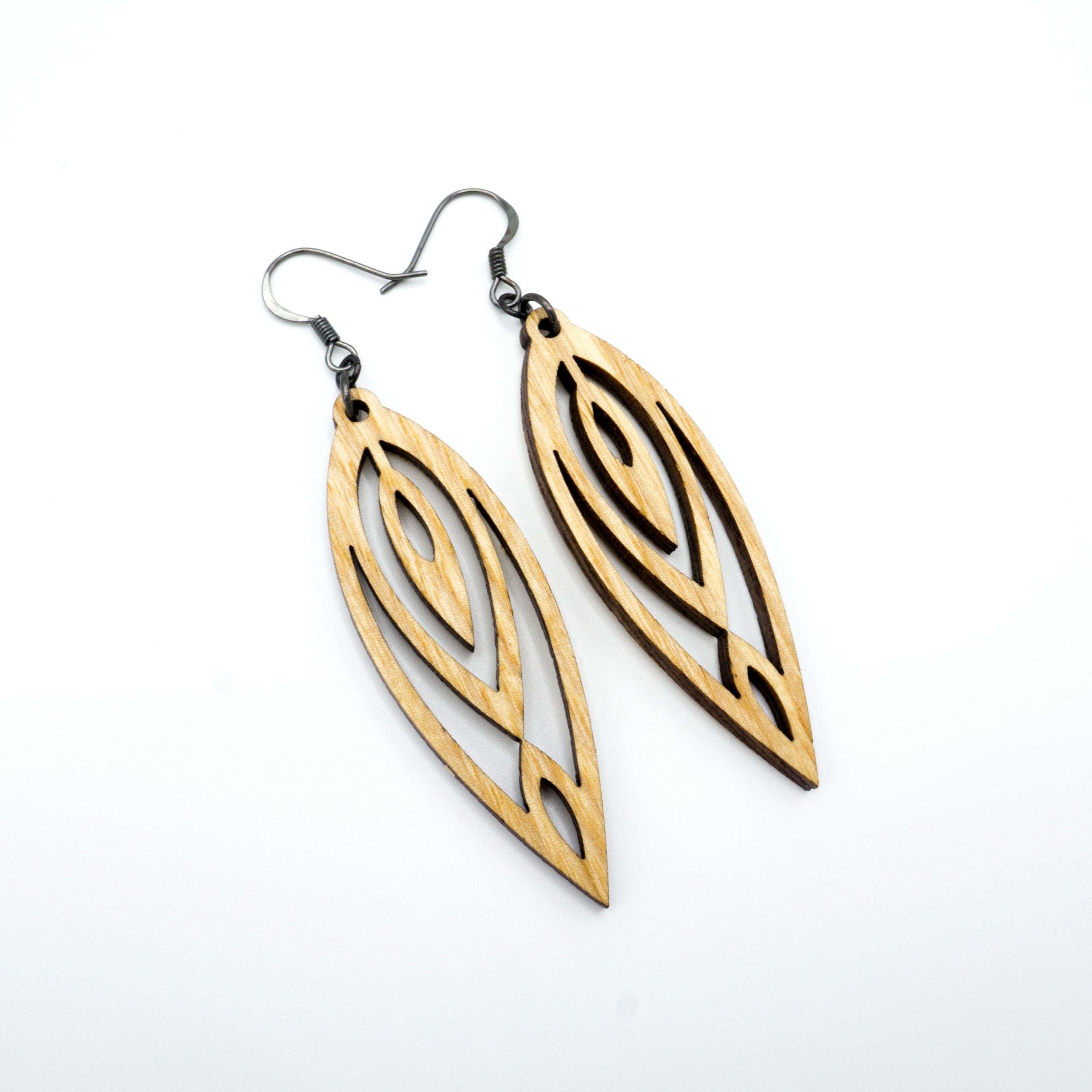 Totem 06 [S] Wooden Earrings - Handcrafted Ash Wood Dangle Earrings for Women | Boho Chic Jewelry for Everyday Wear & Special Occasions