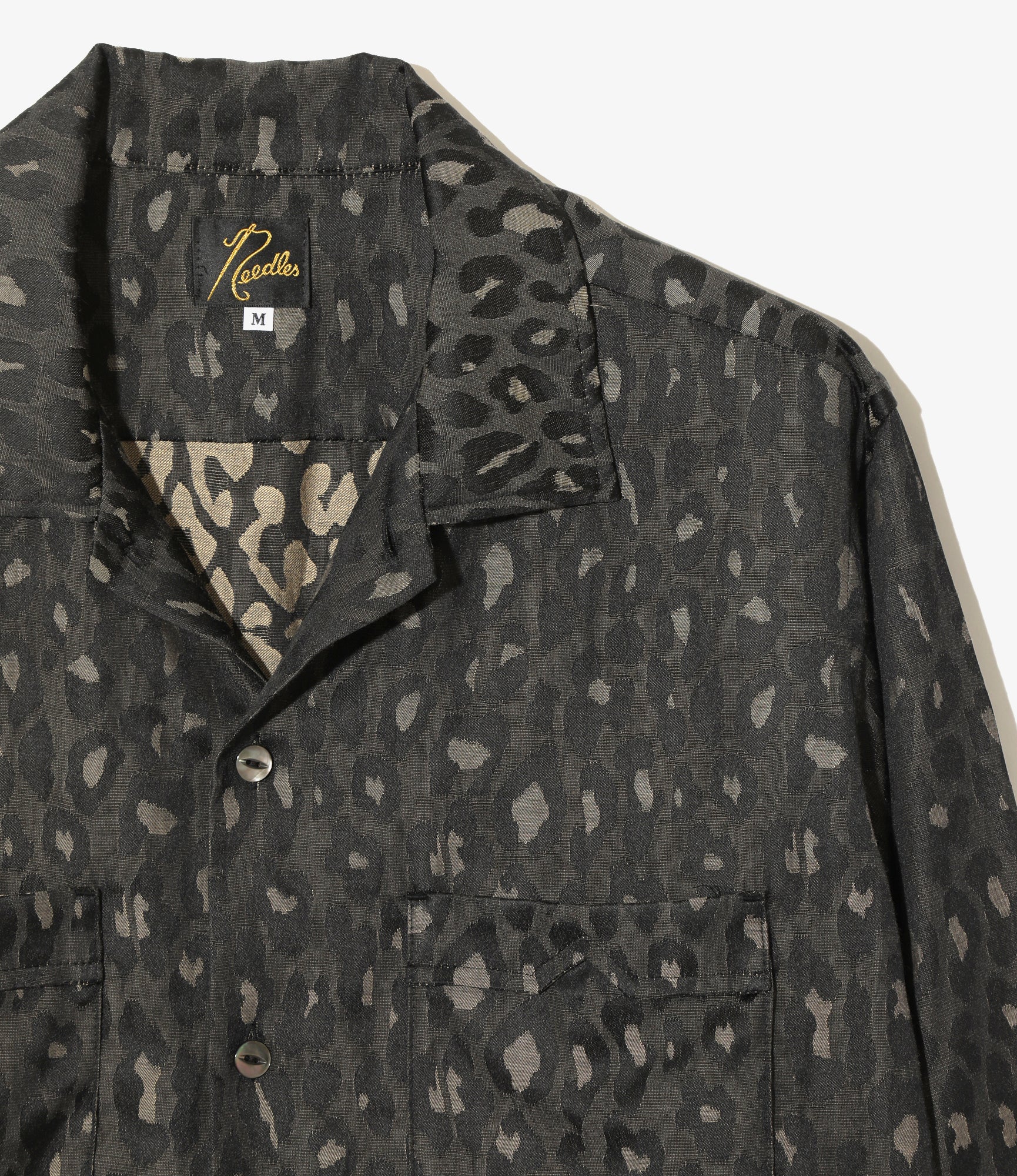 One Up Shirt - Black Leopard Print Jacquard Fabric Button Down Shirt for Women | Stylish Casual & Party Wear | Perfect for Date Night, Club Outings and Office Fashion