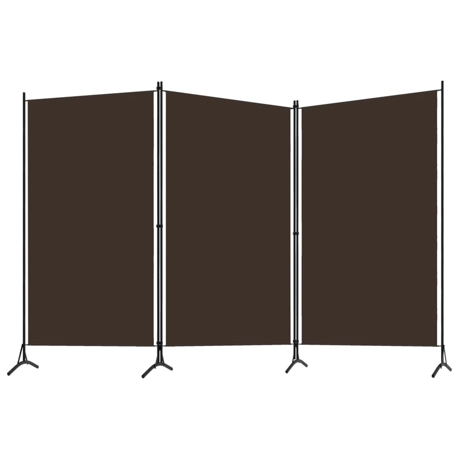 Tidyard 3-Panel Folding Room Divider - Freestanding Fabric Partition Screen with Sturdy Iron Frame, Brown - 102.4