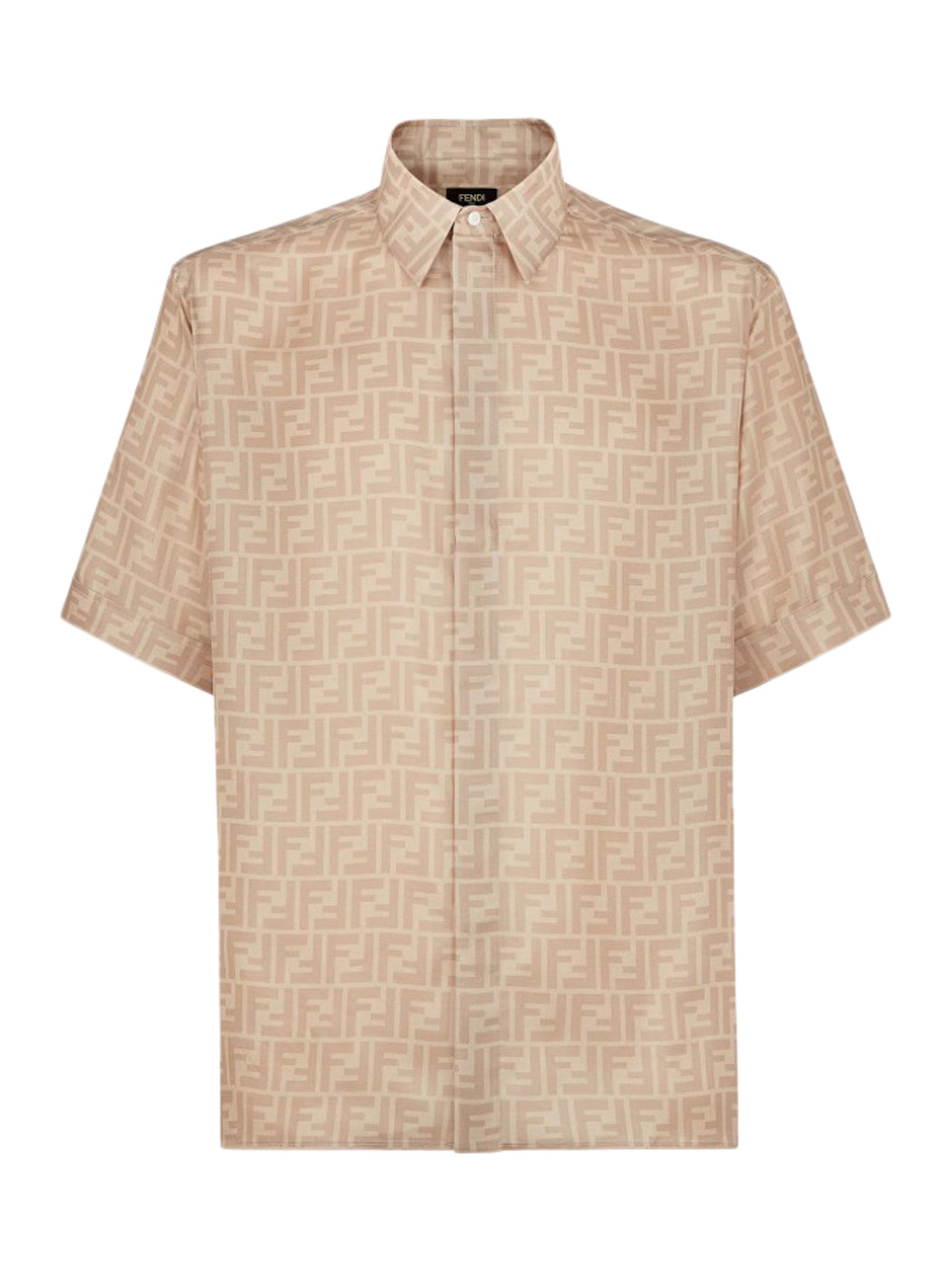Fendi FF Silk Shirt in Nude Neutrals - Women's Luxury Blouse for Casual & Formal Wear | Model FS0795AKEE F0GQKSTONE | Perfect for Office, Parties & Special Occasions
