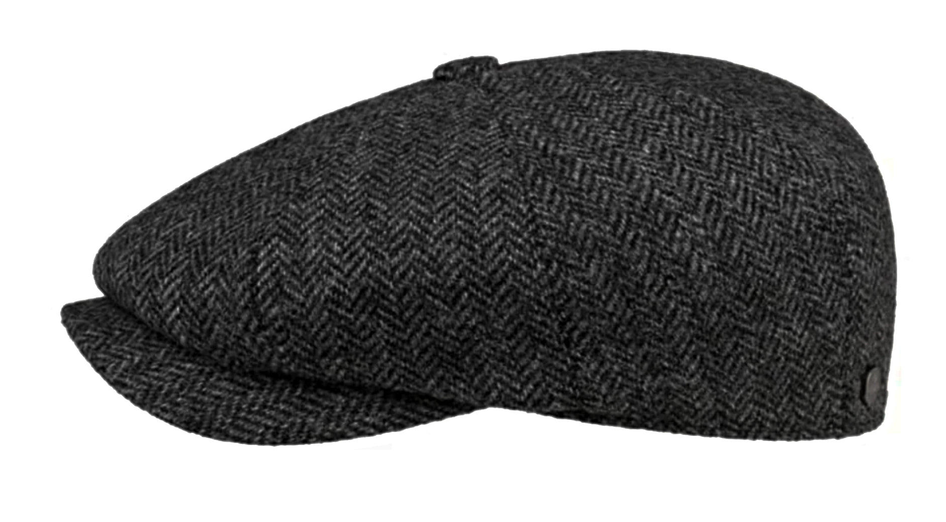 Lierys Herringbone Tweed Wool Plaid Dark Grey Baker Boy Cap - Vintage Style Newsboy Hat for Men & Women, Perfect for Fall & Winter Fashion, Outdoor Activities, and Casual Wear