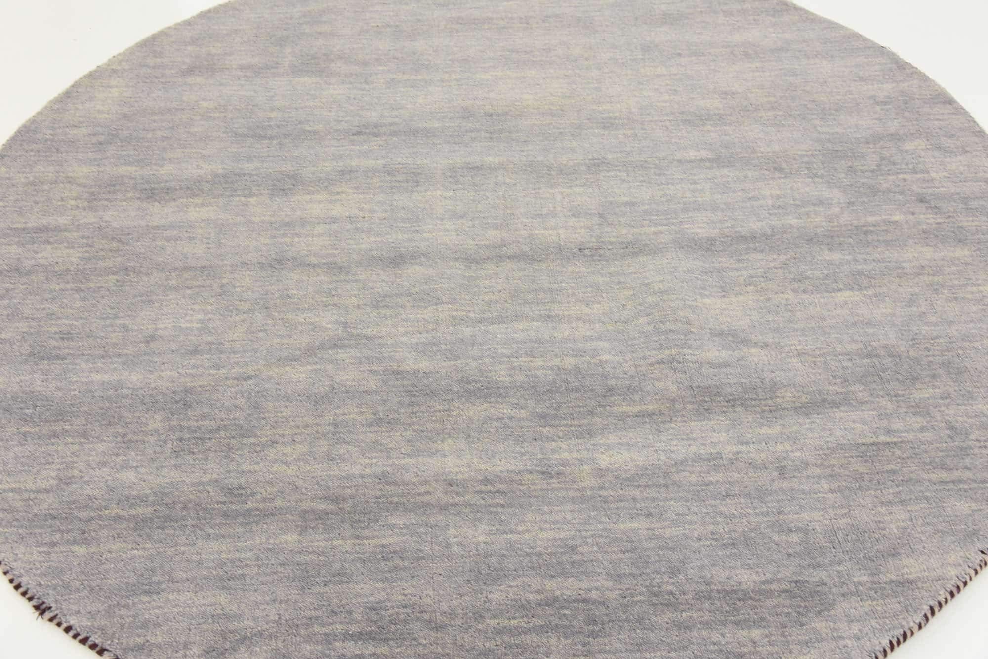 Unique Loom Solid Gava Collection 100% Natural Twisted Wool Modern Gray Round Area Rug (6' x 6') - Perfect for Living Room, Bedroom or Office Decor