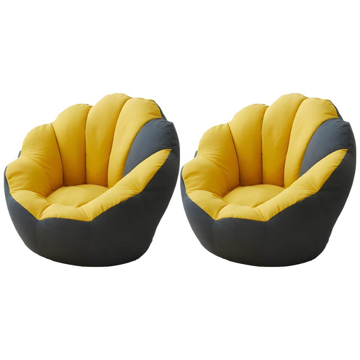Stylish Minimalist Solid Lemon Yellow Cotton Blend Papasan Chair with Removable Slipcover & Sewn Pillow - Perfect for Living Room, Bedroom, Nursery or Outdoor Relaxation