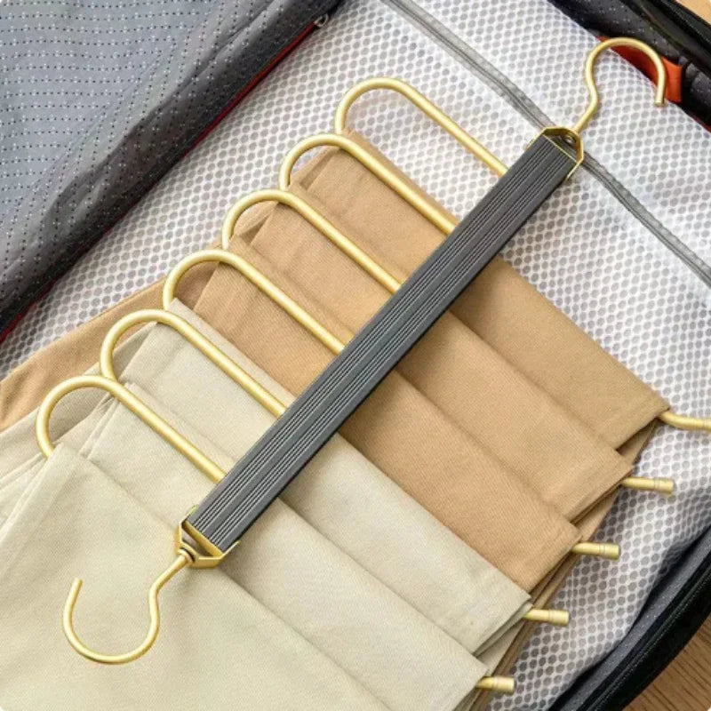 Multi-Functional Magic Pants Hanger - Space Saving Closet Organizer for Jeans, Trousers & Skirts | Perfect for Home, Office & Travel Storage