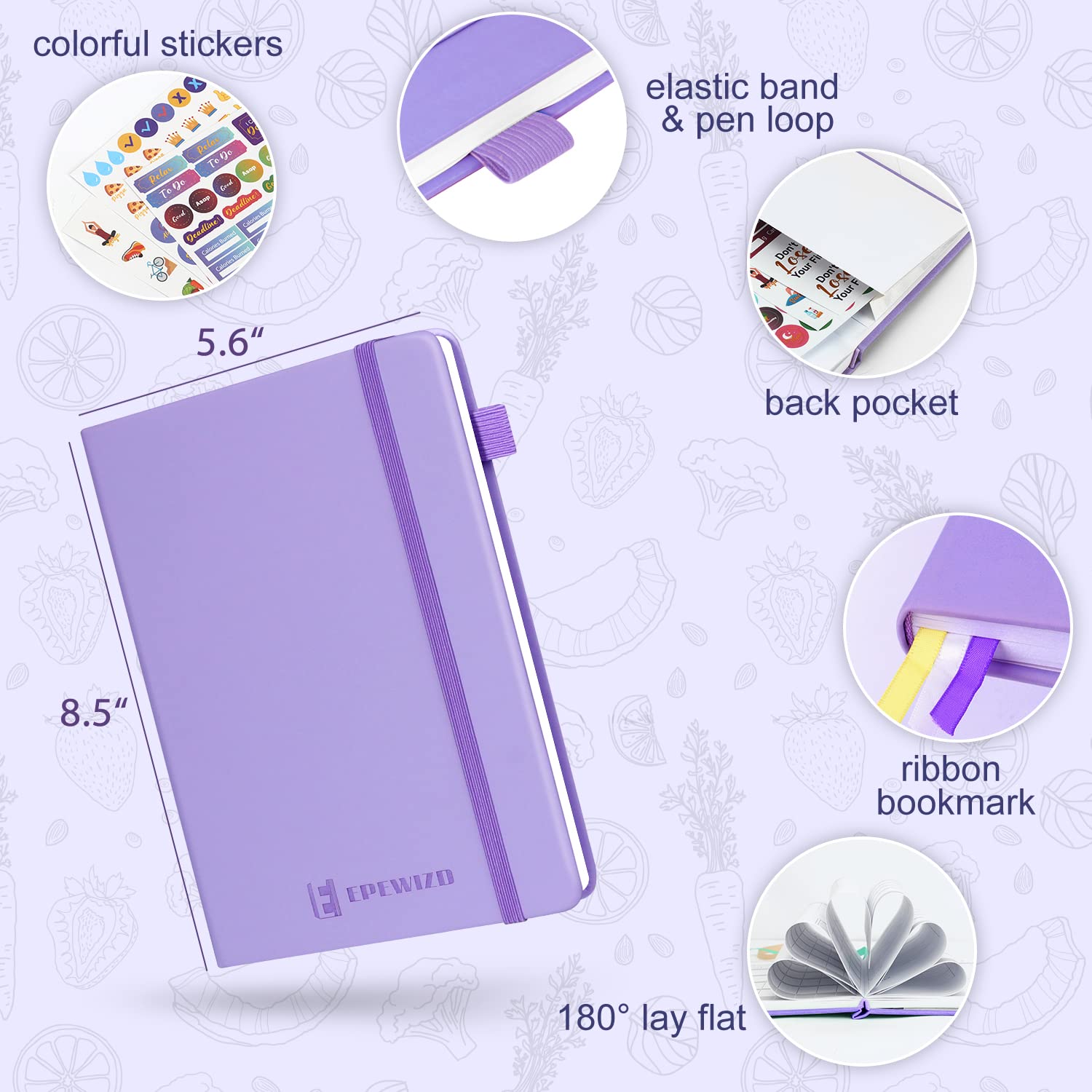 Premium Food & Fitness Journal Hardcover – Wellness Planner & Workout Tracker for Women & Men | Track Meals, Exercise, Calories & Weight Loss | Diet & Training Log for Home & Gym Use | Perfect for Weight Management & Healthy Lifestyle