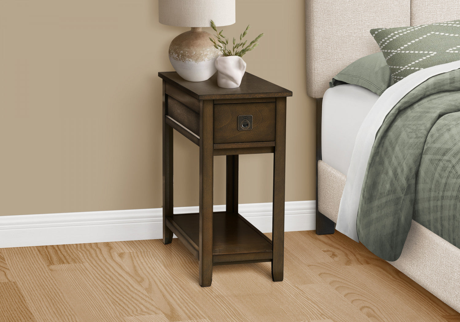 Modern Brisa Side Table in Espresso Finish - Perfect for Living Room, Bedroom, or Office Accent Furniture