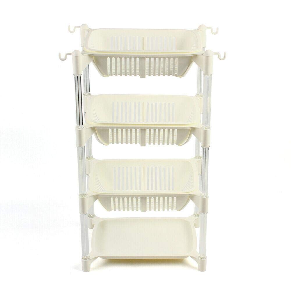 4-Tier Plastic Storage Shelf Unit - Detachable Utility Rack for Shoes, Books, Plants & Closet Organization | Garage, Bedroom & Home Organization Solution