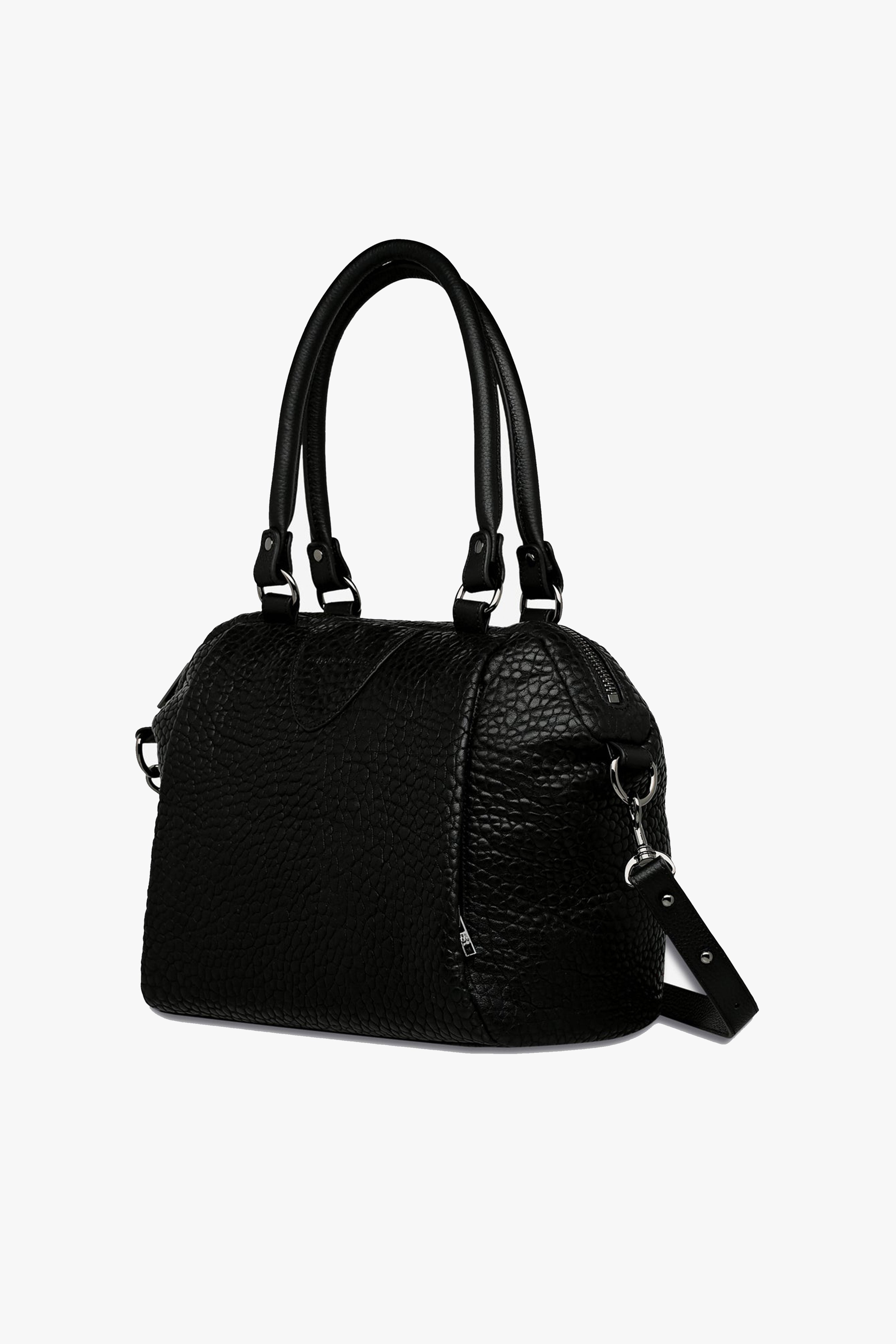 Stylish Black Bubble Leather Handbag for Women - Trendy Crossbody Purse with Adjustable Strap - Perfect for Work, Date Night & Travel Accessories