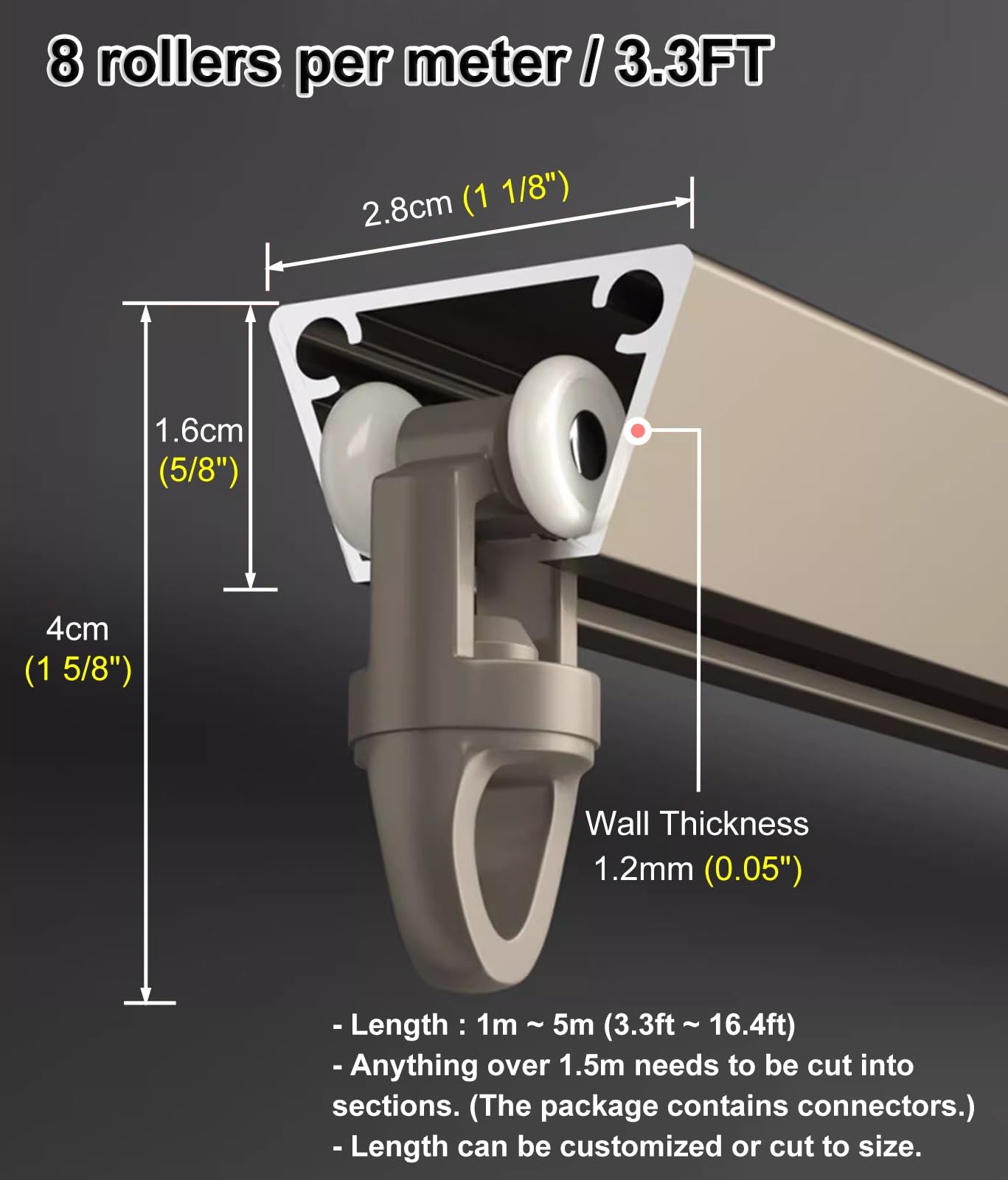 Heavy Duty Ceiling Mount Curtain Track - 2.1m (6.9ft) White Elegant Slide Rail System for Room Dividers, Shower Curtains & Window Drapes | Perfect for Living Rooms, Bedrooms & Bathrooms
