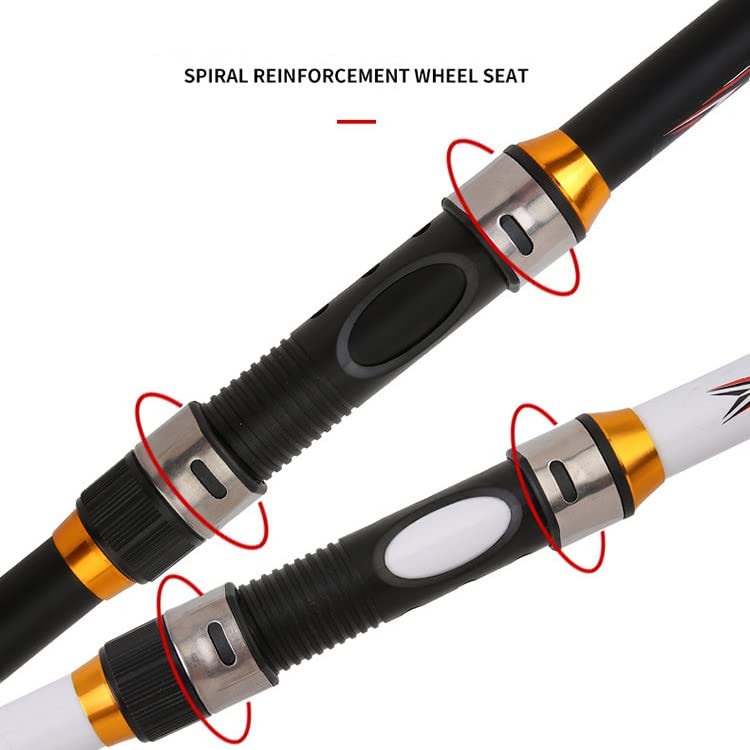 Portable Telescopic Fishing Rod - 7ft to 12ft Fiberglass Pole with Ceramic Guide Rings & EVA Handle - Compact Travel Fishing Gear for Beginners and Professionals - Perfect for Saltwater, Freshwater, Beach and Boat Fishing Adventures