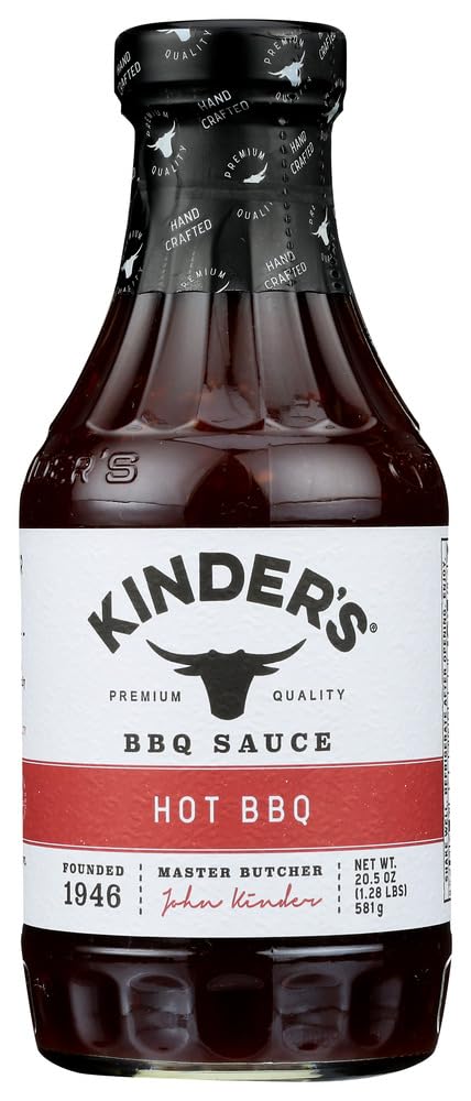 Kinder's Hot BBQ Sauce 20.5 oz (6-Pack) - Bold & Spicy Glaze for Grilling, Smoking, and Dipping - Perfect for Ribs, Wings, and Burgers
