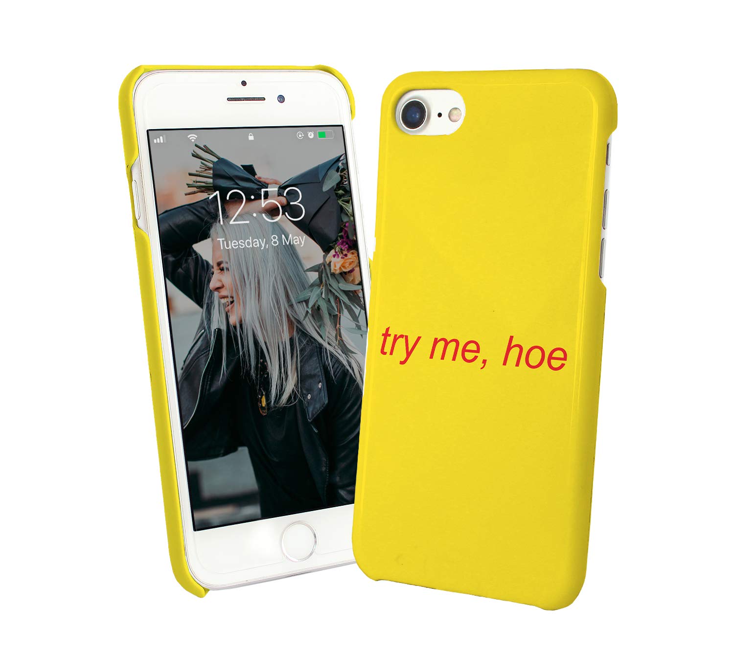 Funny 'Try Me Hoe' Quote iPhone 6/6s Hard PC Protective Case - Durable Phone Cover with Humorous Design, Perfect Christmas Gift for Friends & Family (Use at Parties, Work, or Daily Life)