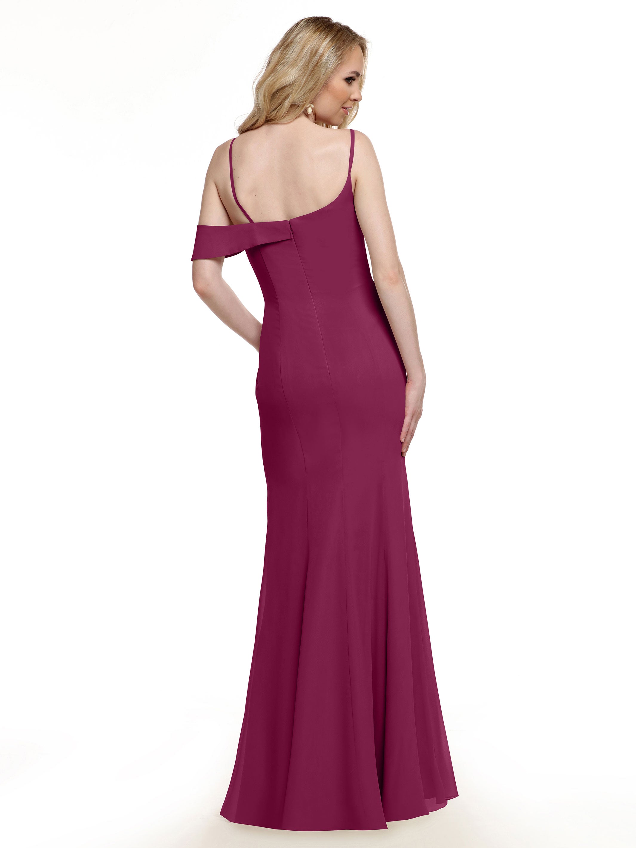Elegant One Shoulder Chiffon Bridesmaid Dress 80153 - Fit & Flare Style for Weddings, Prom, Formal Events - Plus Size Available