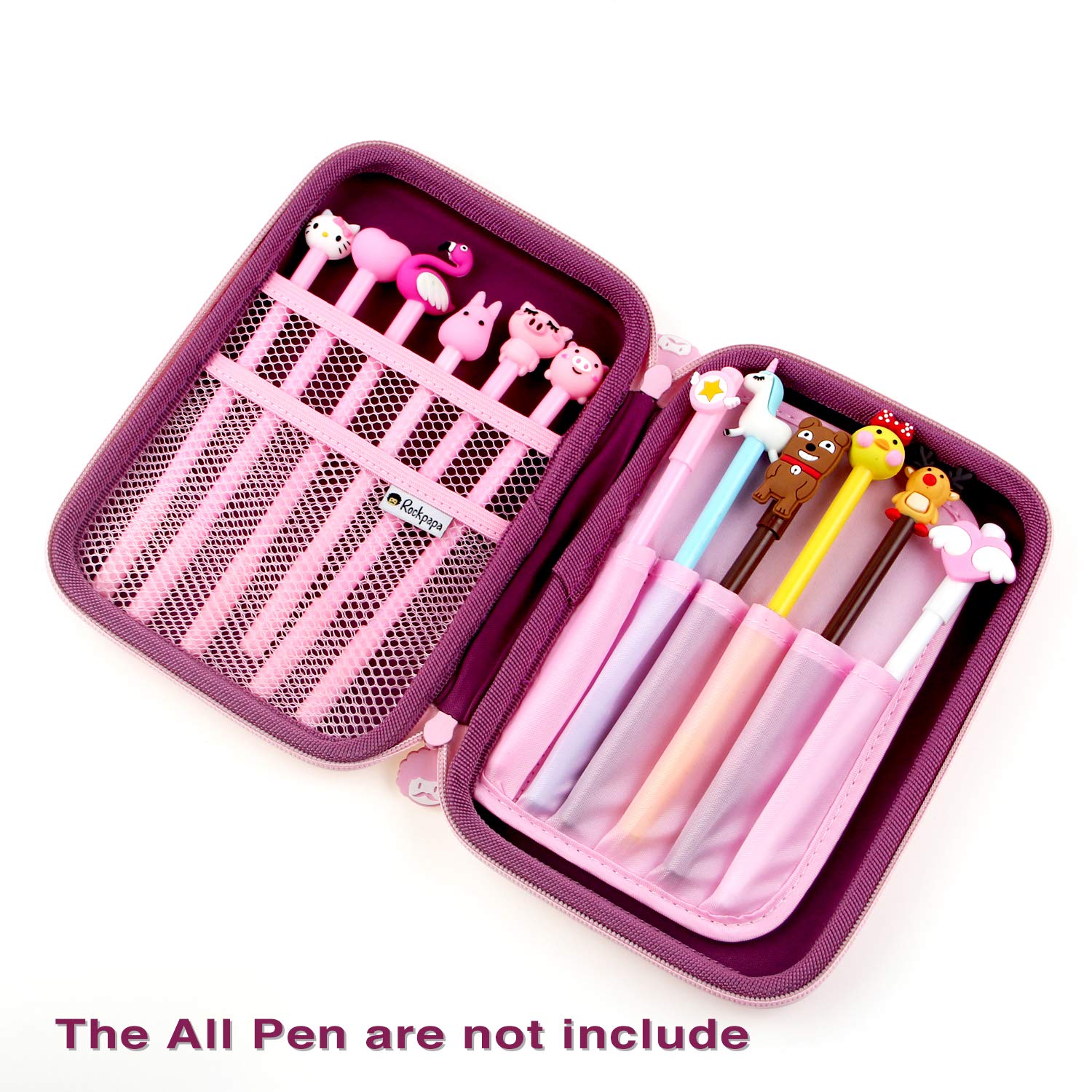 Rockpapa Kids Travel Pencil Case - Cute Animal Designs for School & Travel
