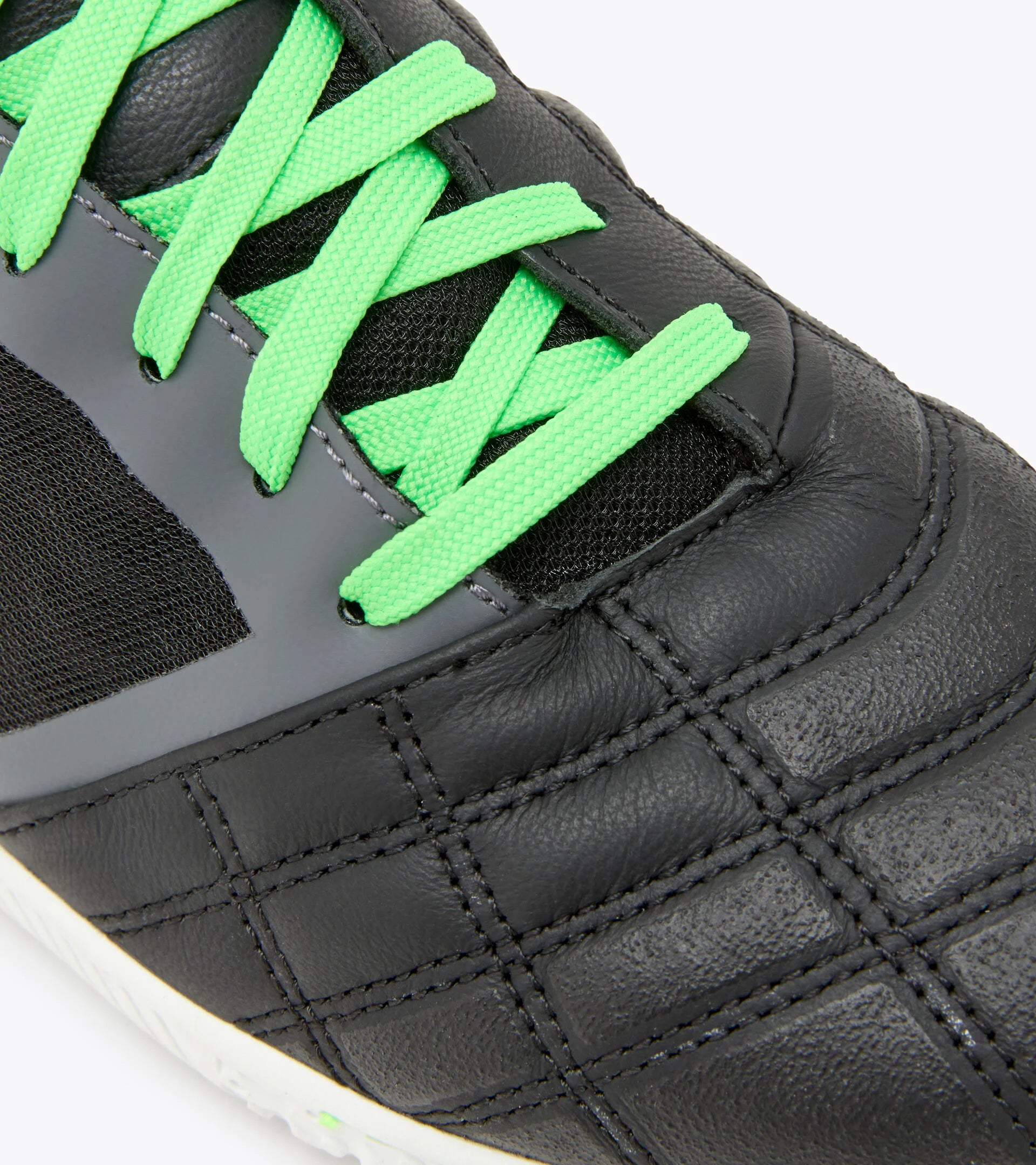 Diadora Brazil ID Indoor Soccer Shoes for Men - Black/Green Fluo - Lightweight & Comfortable for Indoor Football, Futsal, and Training Sessions