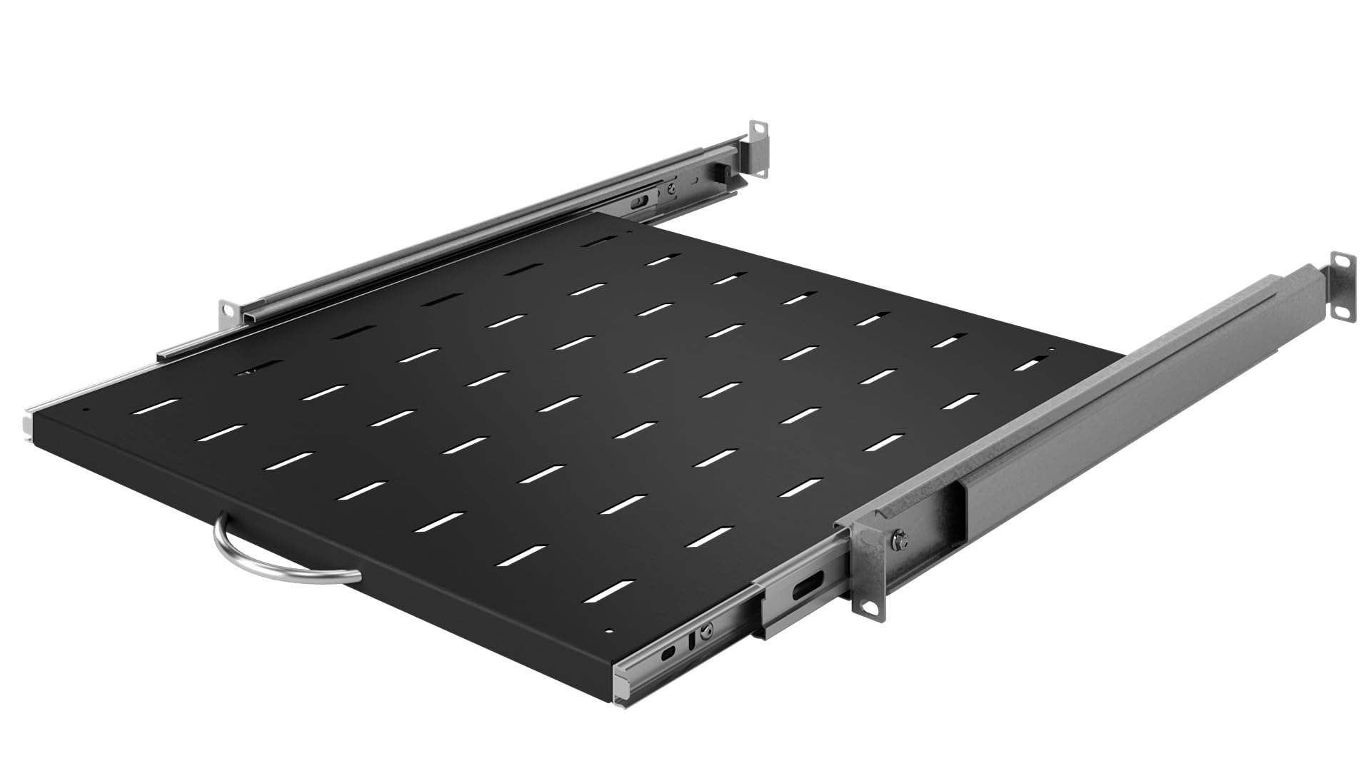 Stalflex 1U 19-Inch Server Rack Shelf - 450mm Heavy Duty Metal Pull-Out Vented Cantilever Tray for Network Equipment - Perfect for Data Centers, Server Rooms & Home Office Rack Mounting