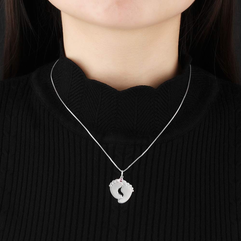 LanM Personalized Birthstone Necklace for Mom - Custom Feet Pendant Mother's Jewelry, Christmas Gift for Mom, Grandma & New Mothers | Perfect for Mother's Day, Birthday & Anniversary Gifts
