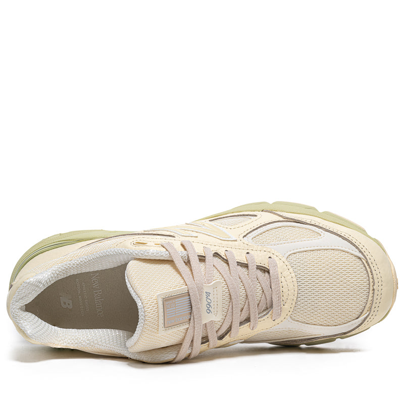 New Balance 990v4 Running Shoes Made in USA - Macadamia Nut/Morel Color - Premium Comfort for Men's Athletic & Casual Wear