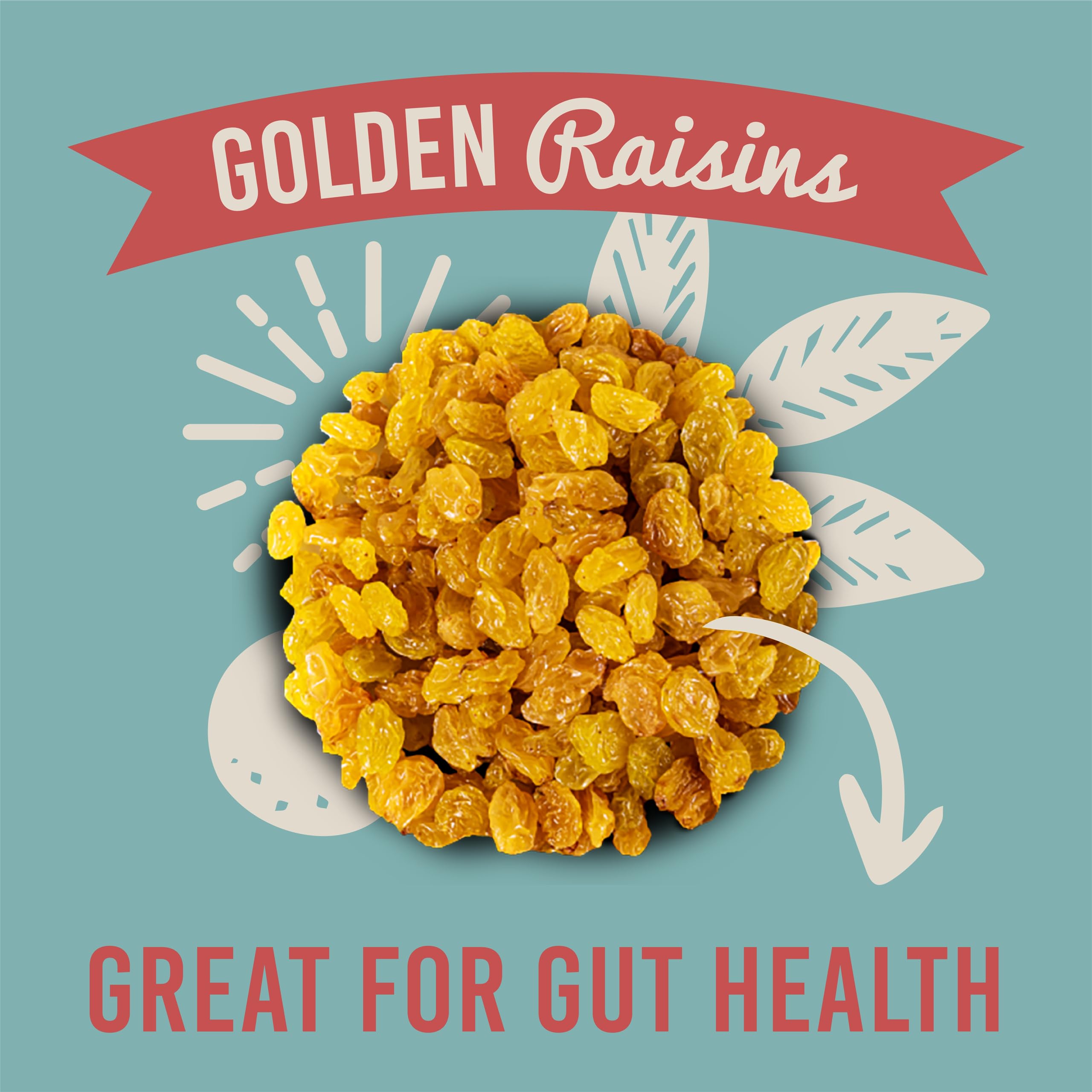 Sunburst Snacks Premium Golden Raisins 1kg (35.2 oz) - Sweet & Juicy Dried Fruit for Baking, Snacking & Healthy Breakfast | Bulk Pack