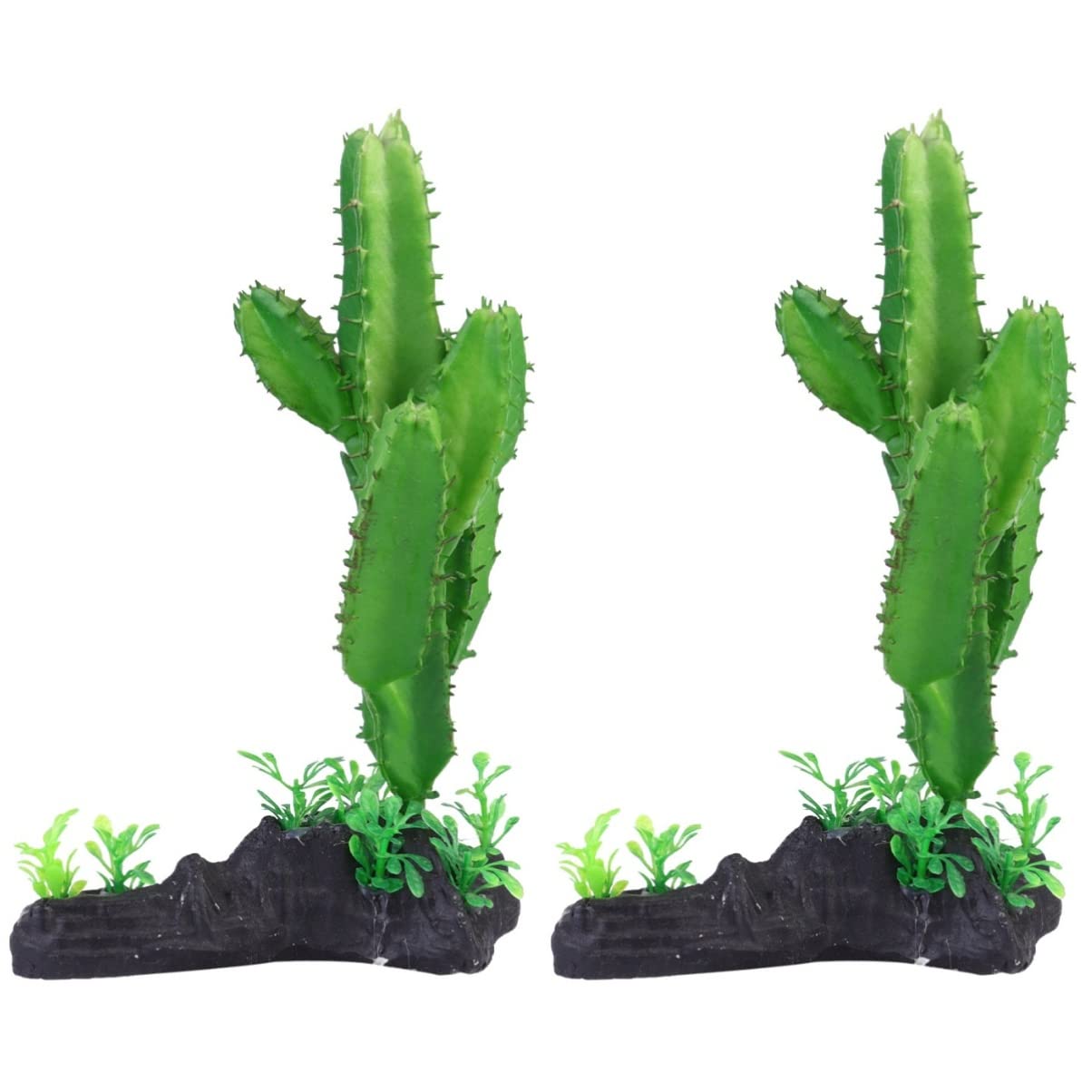 Balacoo 2 Pack Artificial Terrarium Plants - Plastic Aquarium Decor, Fake Greenery for Fish Tanks, Landscaping & Terrarium Design | Perfect for Home Office Decor, Reptile Habitats & DIY Craft Projects